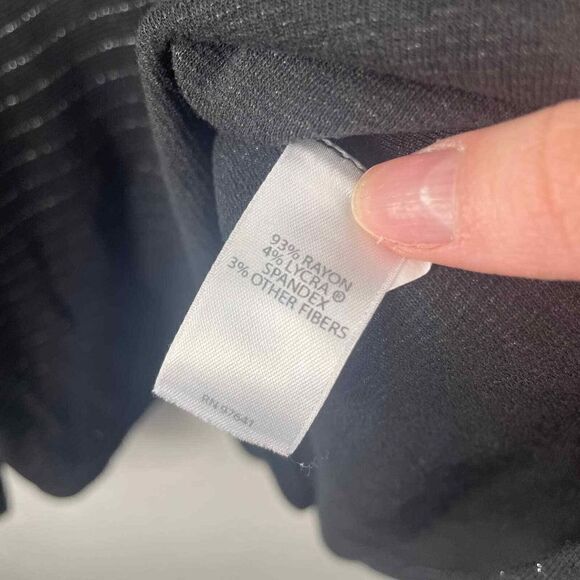 J.Jill Wearable Collection Soft Black Metallic Cowlneck Sweatshirt Sz L Petite - Picture 4 of 9